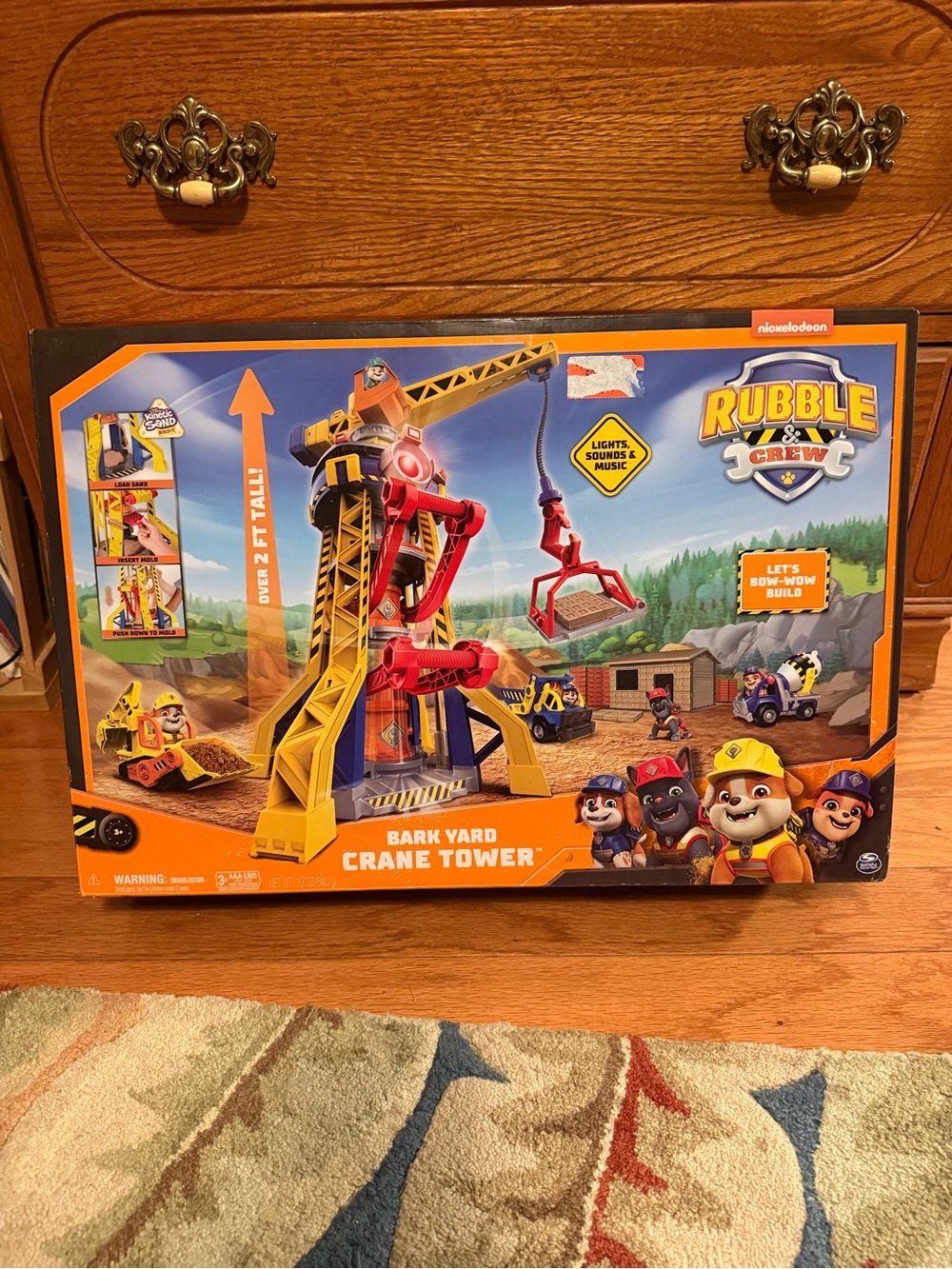 PAW Patrol Rubble & Crew Bark Yard Crane Tower Playset - Yellow, Red, Blue